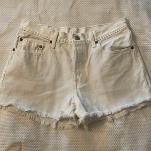 White 501 Levi denim jean shorts. Like new.